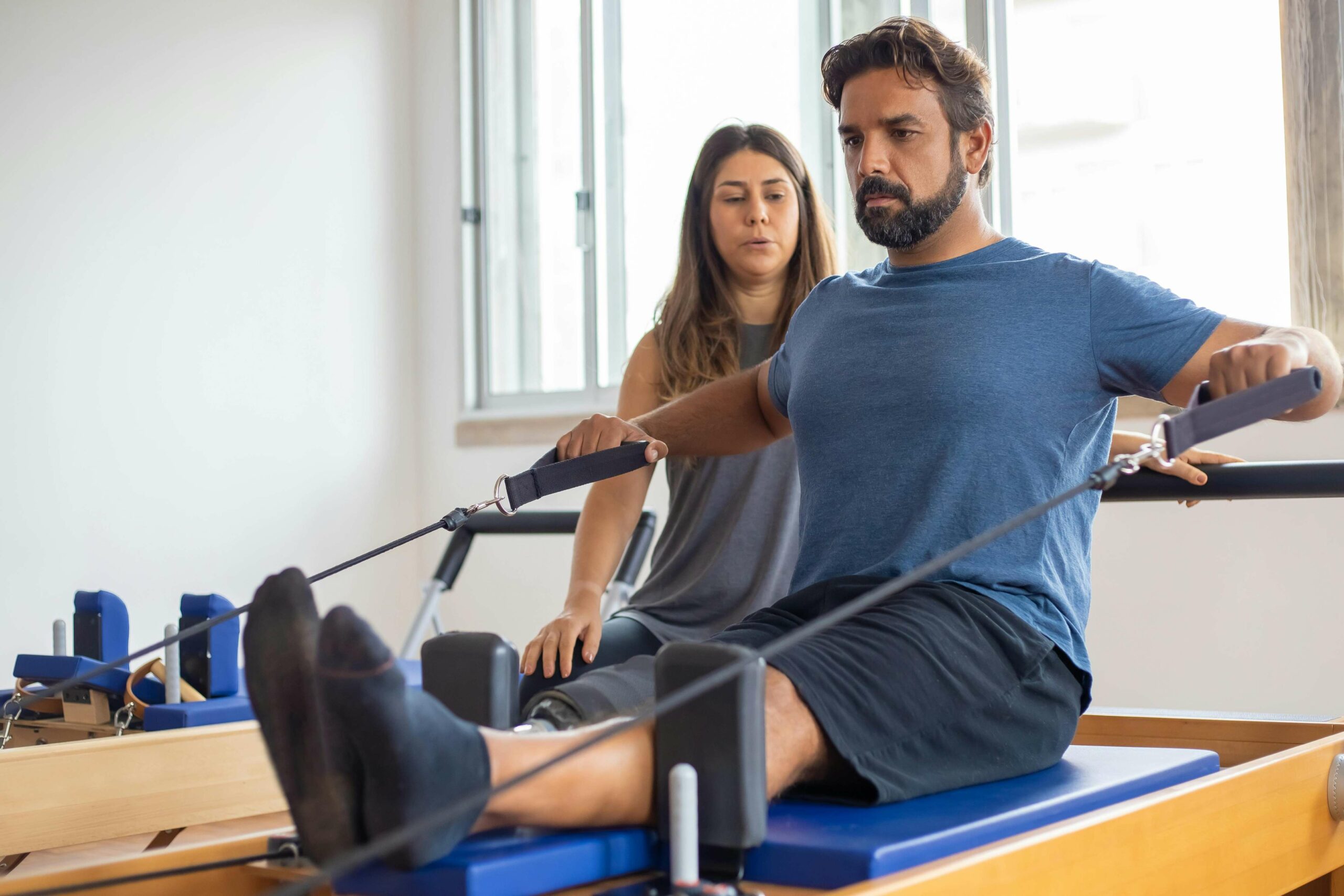 Pilates exercise focused on knee rehabilitation and joint health
